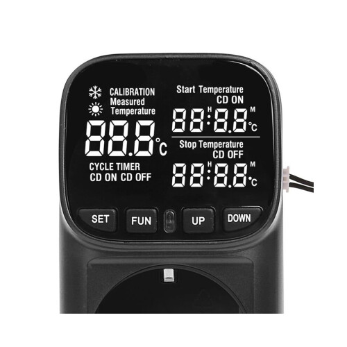 Digital temperature controller socket with timer for heating and cooling, suitable for refrigerators and aquaculture, 230V EU plug 1