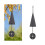 Iron triangle wind chime in retro design with compass, wind chime decoration 2