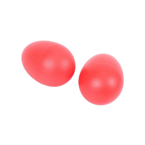 6 Paar rote Kunststoff-Schlaginstrumente in Eierform (Maracas) 1