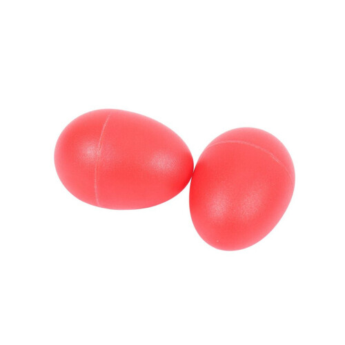 6 Paar rote Kunststoff-Schlaginstrumente in Eierform (Maracas) 2