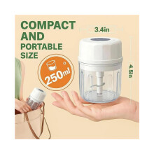 Electric garlic chopper, portable food processor, vegetable chopper, onion grinder, meat grinder with USB charging