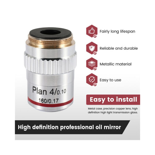 Microscope plan Achromatic objective lens 4X Biological Metallurgical Microscope aims 1