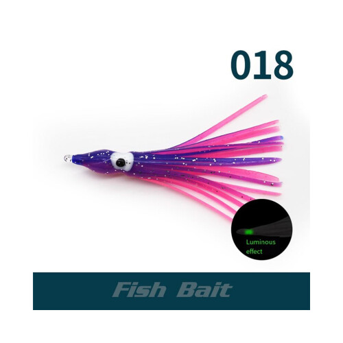 Leuchtender Oktopus-Weichköder, PVC-Oktopus-Köder, mehrfarbig, künstlicher Fischköder, Meeresangeln, 1