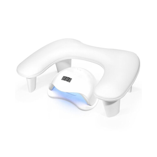 Nails Tech Manicure Hand Rest Cushion, Large Microfiber Arm Rest for Nails, White 1