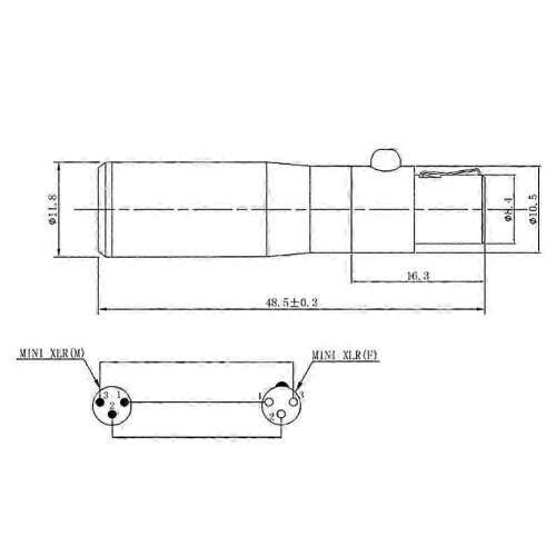XLR Mini 3 ακίδων αρσενικό σε 4 ακίδων θηλυκό προσαρμογέα ήχου με βύσμα, 1