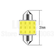 (31mm, White) 8pcs Festoon C5W COB LED Bulbs 31mm 36mm 39mm 41mm Car Interior Dome Lamp Reading Light Source Bulbs 12V