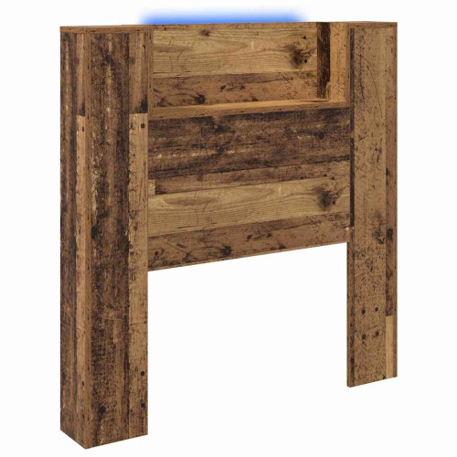 VidaXL vidaXL Storage Headboard with LED Old Wood Engineered Wood 1