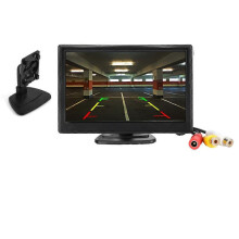 (Sucker bracket) 5 Inch Car Monitor 16:9 800*480 Screen with 2 Way Video Input TFT LCD HD Digital for Rear View Camera Parking Backup Reverse