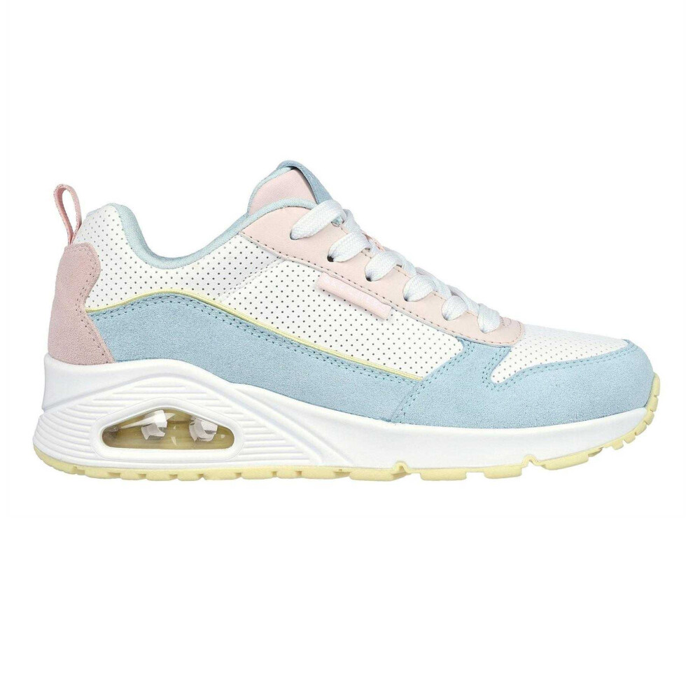 Skechers (4 Uk, Light Blue/Pink) Womens/Ladies Uno Stand On Air Suede Trainers