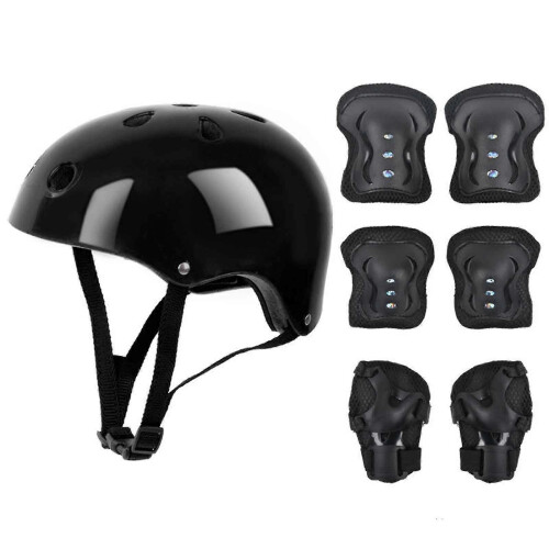 Casco per bambini, ginocchiere e gomitiere per ciclismo, skateboard e bici. 1