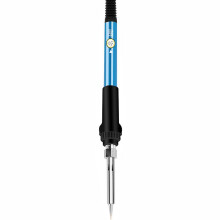 (US-110V, Blue) Adjustable Temperature Electric Soldering Iron 220V 110V 60W Welding Solder Rework Station Heat Pencil Tips Repair Tool