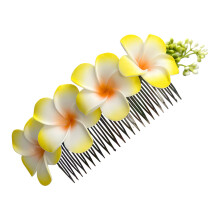 Stijlvolle bloemen haarkam haarspeld Mooi haaraccent voor-Geel