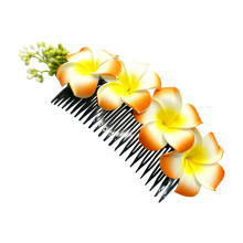 Barrette en épingle à cheveux à fleurs élégante, peigne-orange1