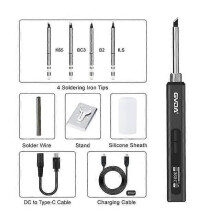 (GD300 with 4 tips) GVDA Electric Soldering Iron Kit 65W Repair Tool Welding Solder Rework Station Heat Pencil Smart Portable Solder Iron Tips