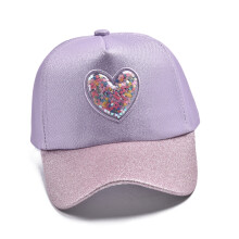 Kinder-Baseballkappe mit glitzerndem Herz-Design,-Lila