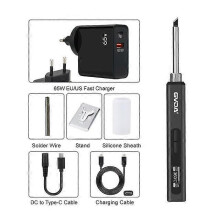 (GD300 with charger) GVDA Electric Soldering Iron Kit 65W Repair Tool Welding Solder Rework Station Heat Pencil Smart Portable Solder Iron Tips