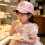 Cute Heart Pattern Baseball Cap For Kids Polyester Fabric-Gray 6