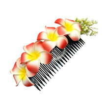 Accessoire de cheveux Plumeria brillant, pince à cheveux-Rouge