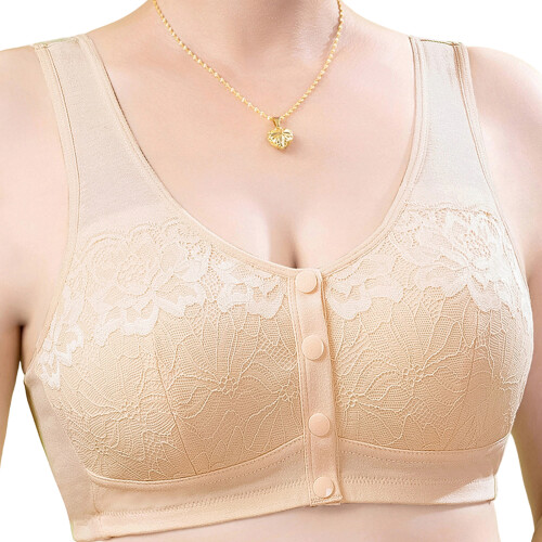 Comfortable Cotton Bra Front Hook Design-Champagne 42 95
