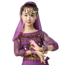 Costume de danseuse du ventre, pièces de monnaie, hauts,-Violet