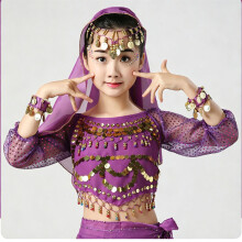 Costume de danse du ventre pour filles, hauts avec pièces-Rouge