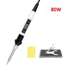 (80W 220V, 80W WHITE SET1) 60W/80W Electric Digital Soldering Iron Station 220V 110V Temperature Adjustable Welding Soldering Tips Tools Accessories