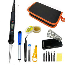 (80W 110V, 80W BLACK SET5) 60W/80W Electric Digital Soldering Iron Station 220V 110V Temperature Adjustable Welding Soldering Tips Tools Accessories