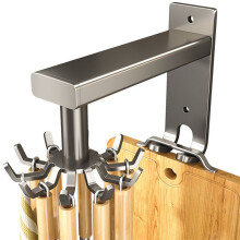 Wall-Mounted Kitchen Rotary Hook Rack,Aluminum Storage Hanger with 8 Hooks,No-Hole Punching Installation,Space-Saving
