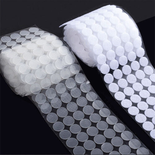 Runde selbstklebende Klettverschlüsse White M 2