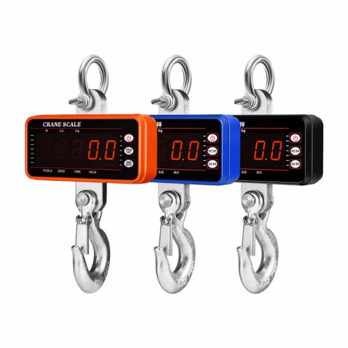 1500kg LED Display Electronic Crane Scale - Heavy Duty Hanging Scale with Remote Orange 1