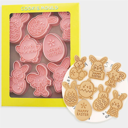 16PCS Easter Cookie Cutter Mold Easter Eggs Rabbit Chick Biscuit Fondant Mould for Easter Party Cake Decoration 2