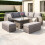 Charles Bentley Charles Bentley Rattan Corner Lounge Set with Table Grey 11