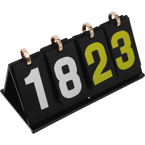 Portable 4-Digit Acrylic Flip Scoreboard, Tabletop Card Game Score Keeper