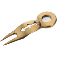 Metalen golfdivot reparatietool met koperen afwerking, roestvrijstalen golftrainingstool