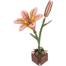 DIY-Bastelset für Blumenarrangements aus Holz, inklusive Lilien-Puzzle und botanischer Kollektion