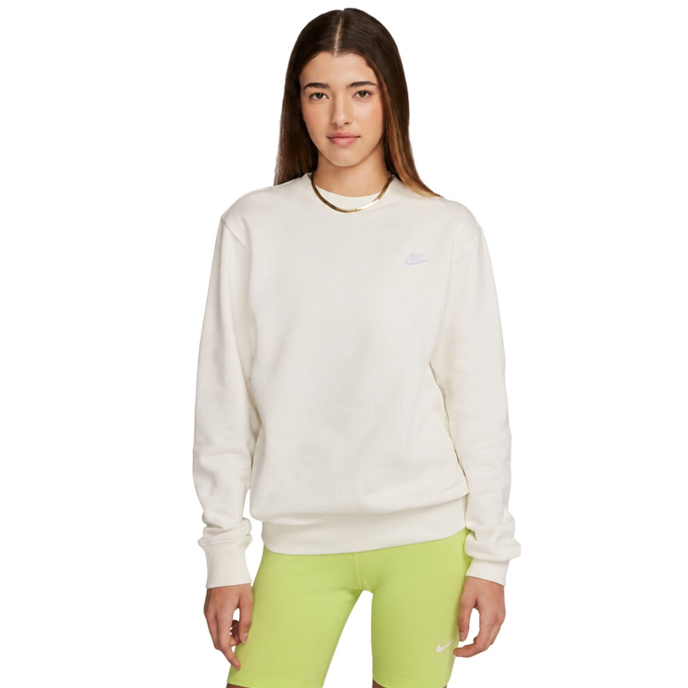 Nike (S, Sail/White) Mens Club Logo Crew Neck Sweatshirt