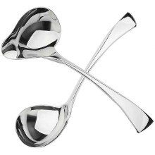 2 Peças Concha Pequena para Molho em Aço Inoxidável, Mini Concha com Bico Vertedor para Molhos, Caldos e Molhos Quentes