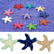 Miniatura decorativa de resina multicolorida em forma de estrela-do-mar para aquário e peixinho ornamental