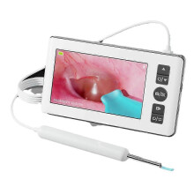 Otoscópio digital com câmara para o ouvido de 3,5 mm, 6 luzes, 1080p, ecrã IPS de 4,3 polegadas, ferramenta para remoção