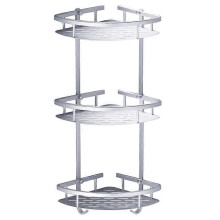 (Silver 3 Layer) Bathroom Shelves No-Drill Corner Shelf Shower Storage Rack Holder Toilet Organizer Bathroom Accessories Bathtub Rack With Hook