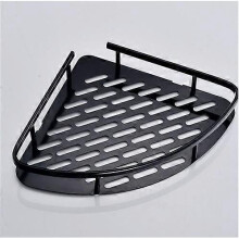 (Black 1 Layer) Bathroom Shelves No-Drill Corner Shelf Shower Storage Rack Holder Toilet Organizer Bathroom Accessories Bathtub Rack With Hook