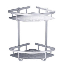 (Silver 2 Layer) Bathroom Shelves No-Drill Corner Shelf Shower Storage Rack Holder Toilet Organizer Bathroom Accessories Bathtub Rack With Hook