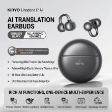 Auricolari KINYO I7 con traduzione AI: interprete multilingue in tempo reale, 48 ore di autonomia, chiamate con cancellazione