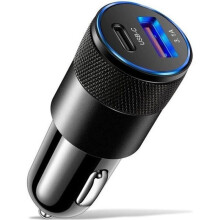 Nabíjačka do auta s USB typu C – v súlade s RoHS – dva porty – univerzálna – čierna