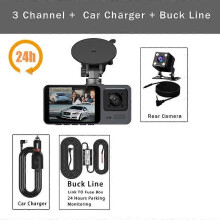 (128G, 3 Channel DVR-BL) 3 Channel Dash Cam Three Way Car DVR Inside Vehicle Camera DVRs Recorder FHD 1080P Video Mini Registrator Dashcam Camcorder