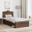 VidaXL vidaXL Bed Frame with Headboard Brown Oak 90 x 200 cm Solid Pine Wood 3