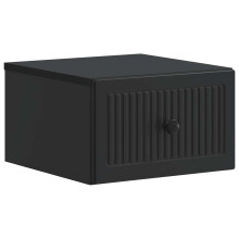 vidaXL Wall-Mounted Bedside Cabinet Black 33 x 34.5 x 20 cm