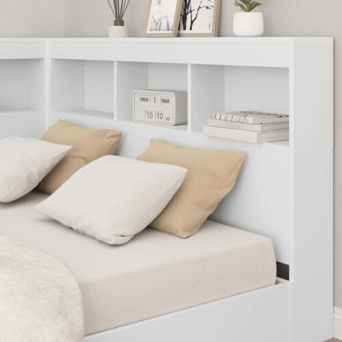 VidaXL vidaXL Storage Headboard with Shelf White 120 cm Engineered Wood 1