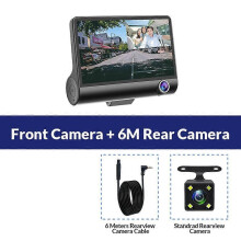 (None, With 6M RCC) E-ACE B28 3 Cameras Lens Dash Cam 4.0 Inch Touch Screen Car Dvr Video Recorder Full 1080P Auto Recorder Rear Cam View Recorder