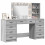 VidaXL vidaXL Dressing Table with Drawer 3 pcs Grey Sonoma Engineered Wood 2